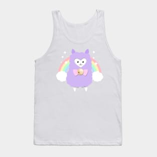 Sparkly Rainbow Pastel Alpaca Tank Top